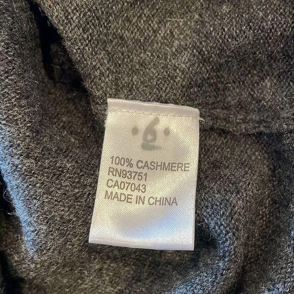 - Incashmere 100% cashmere v neck grey 3/4 sleeve  sweater medium fitted - Picture 4 of 8